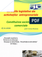 Conditiile Legislative Ale Activitatiilor Antreprenoriale