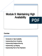 Module 9: Maintaining High Availability