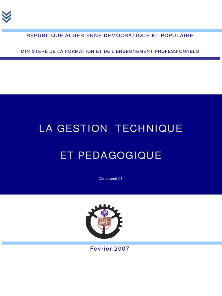 Gestion pédagogique en formation professionnelle | PDF | Pédagogie ...