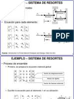 Análisis de un sistema de resortes con 3 elementos y 4 nodos mediante el método de los elementos finitos