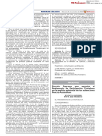 Decreto Supremo Que Aprueba El Reglamento de Participación Ciudadana en La Gestión Ambiental de Los Subsectores Pesca y Acuicultura