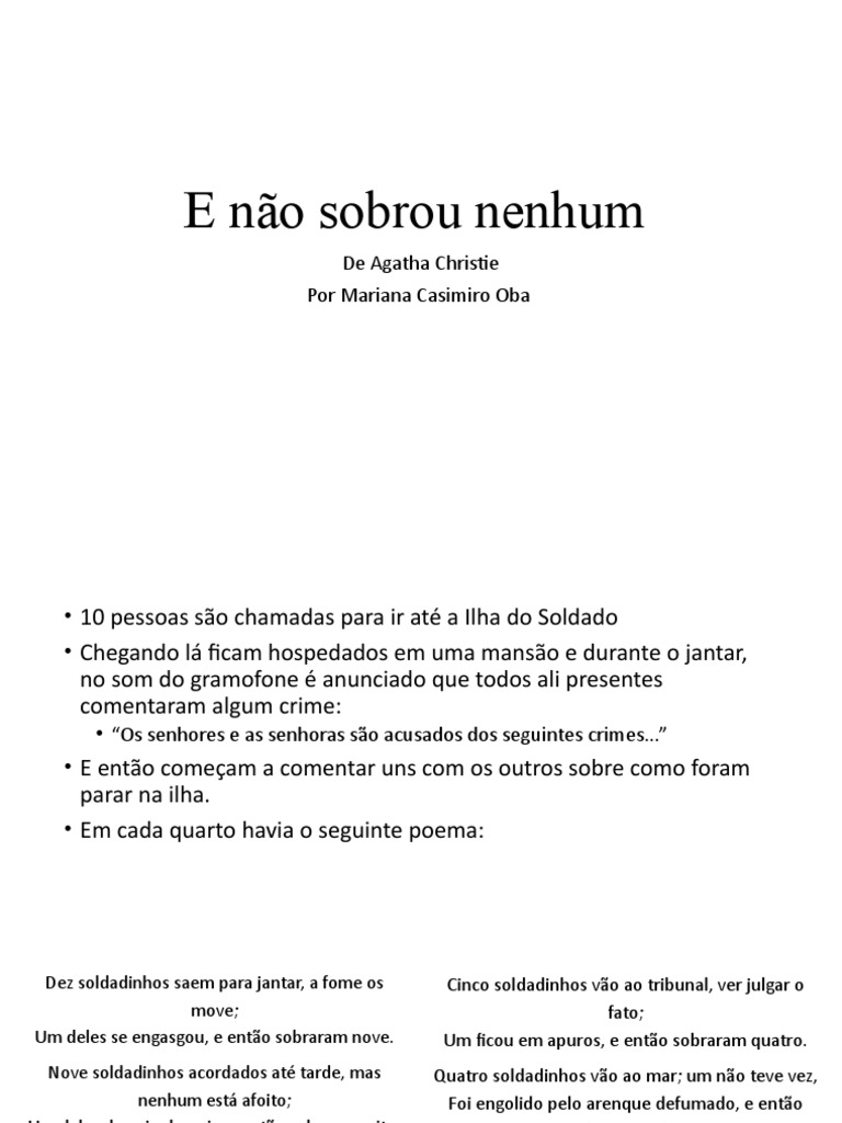 E Não Sobrou Nenhum | PDF