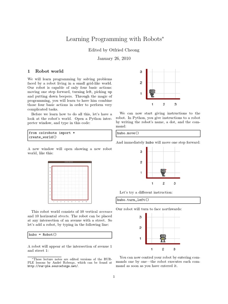 Robot Notes Pdf Computing Software Development