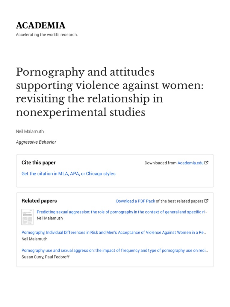 Pornography and Attitudes Suporting Violence Against Women | PDF ...
