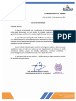 Carta de Bienvenida 2022-2023