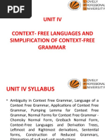 Unit Iv Context Free Languages