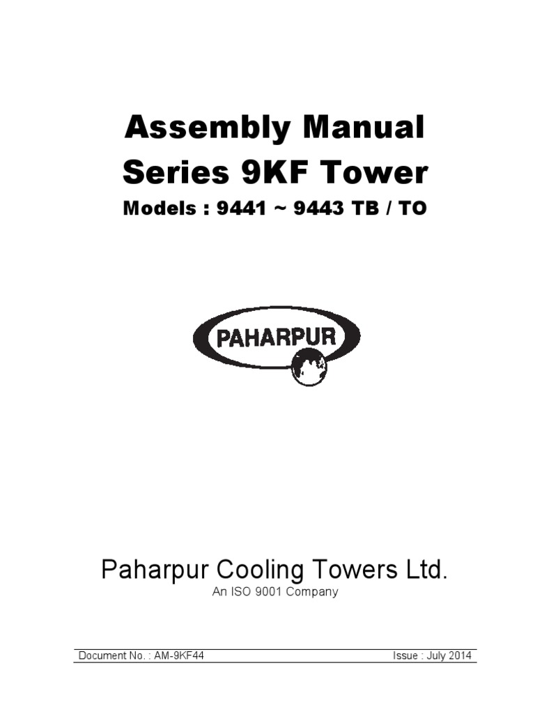9KF Tower Assembly Manual | PDF | Screw | Pipe (Fluid Conveyance)