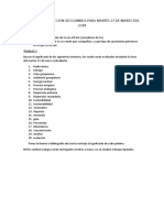 TRABAJOS PROSPECCION GEOQUIMICA PARA MARTES 27 DE MARZO DEL 2018