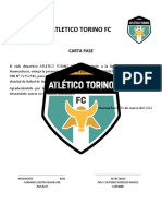Carta Pase de Atletico Torino FC
