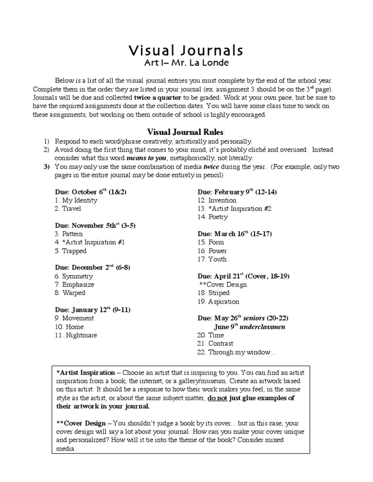 Art 1 Visual Journal Entries (0809) Aesthetics