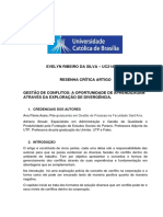 Gestão de conflitos no ambiente de trabalho