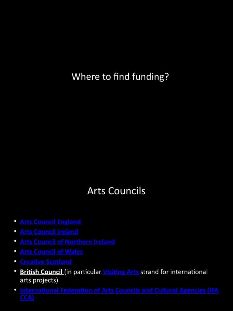 Funding Sources for Arts Projects | PDF | Grant (Money) | Charitable ...