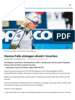 Hanna Falk Utslagen Direkt I Kvarten - SVT Sport