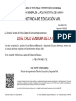 Constancia - Educacion - Vial - JOSE CRUZ VENTURA