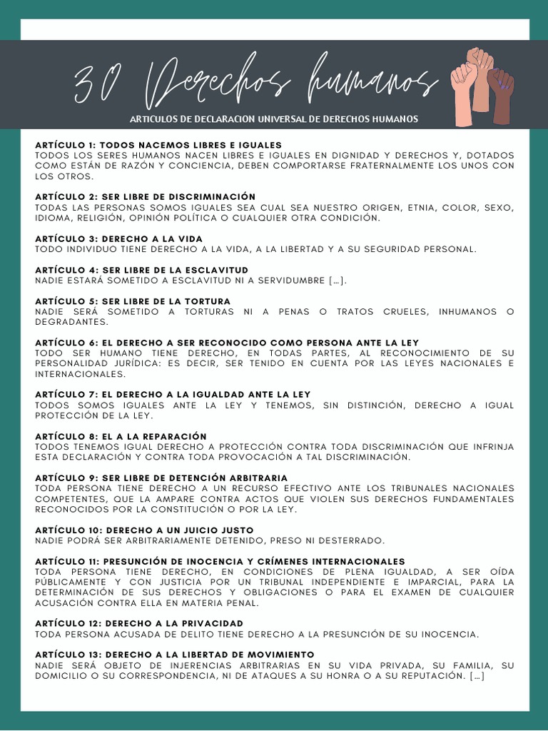 30 Derechos Humanos | PDF | Etica Aplicada | Derechos humanos