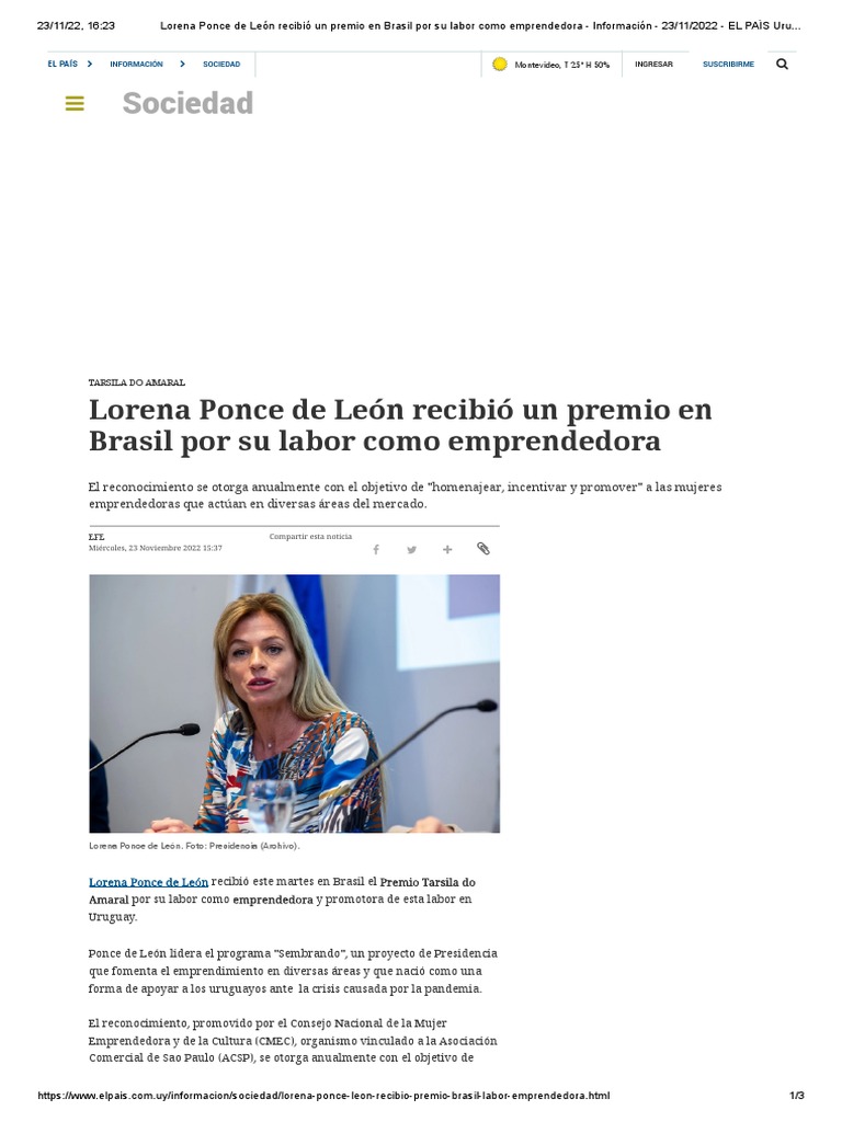 Lorena Ponce de León Recibió Un Premio en Brasil Por Su Labor Como