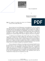 Rapport Gestion 2010 Des Services Presidence Republique 25072011