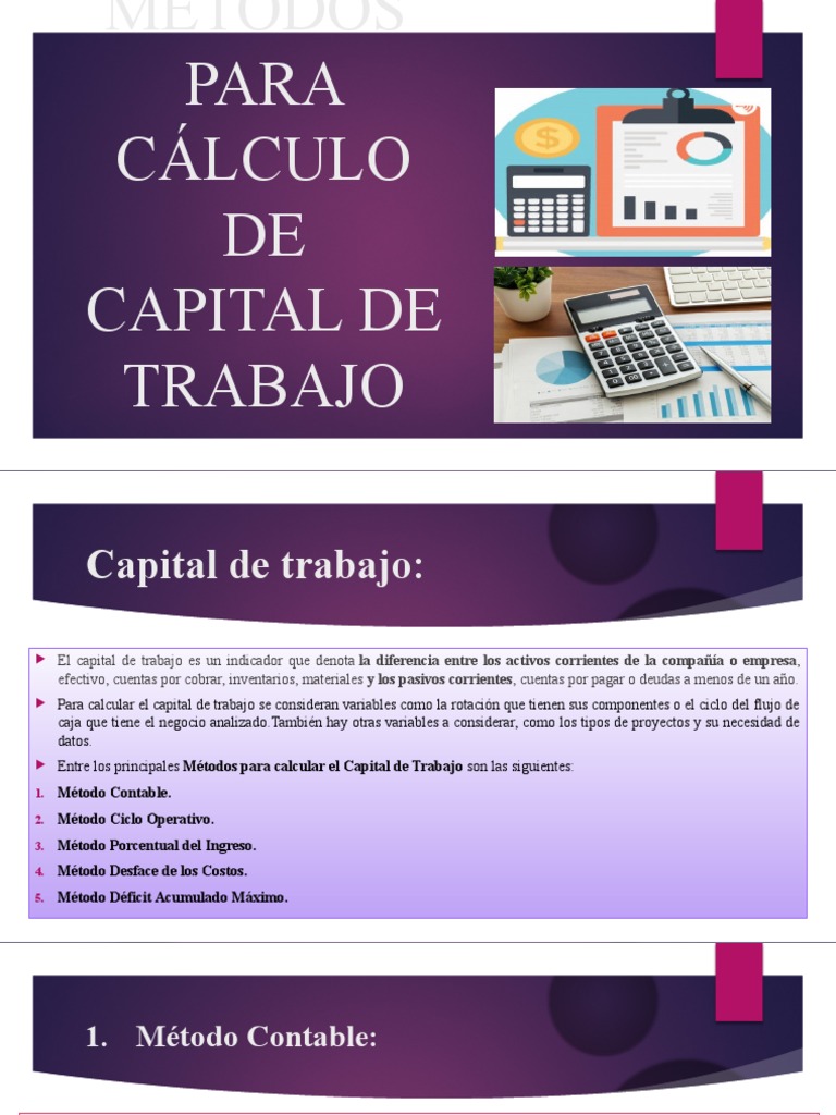 Métodos para Cálculo de Capital de Trabajo | PDF | Capital de trabajo