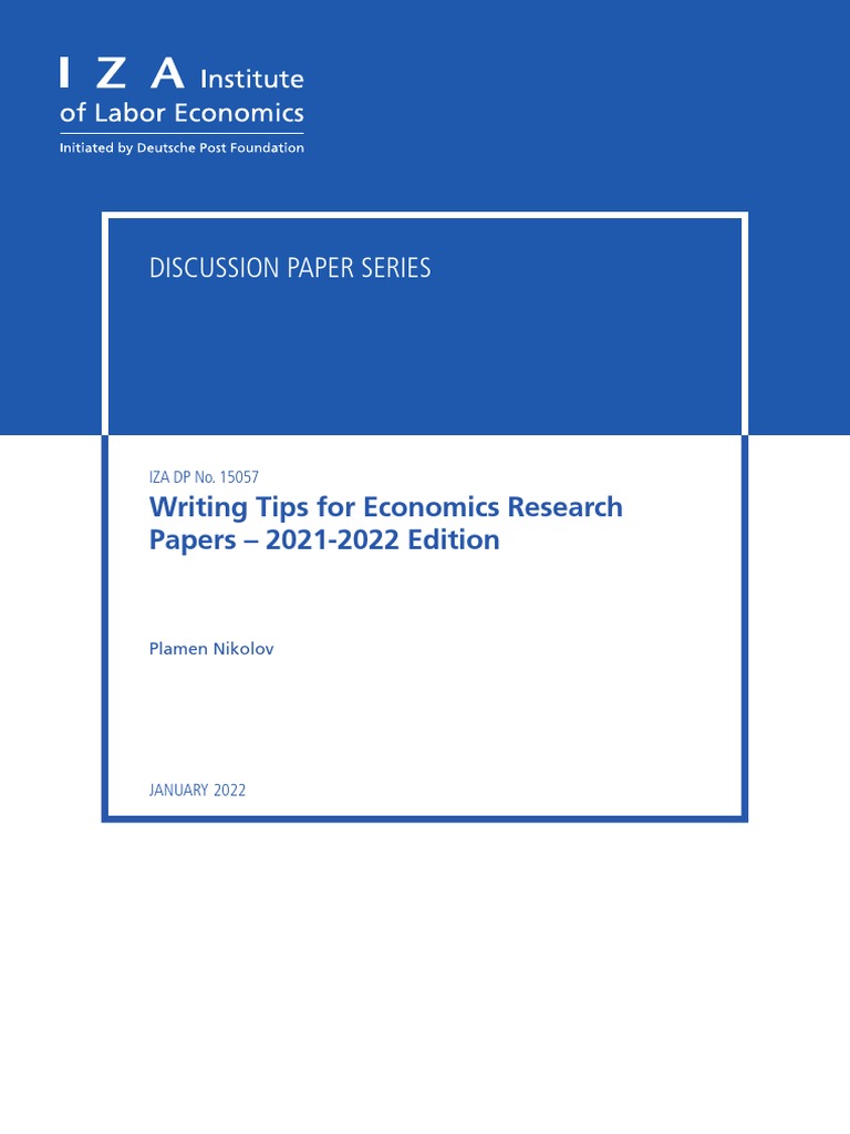 Writing Tips For Economics Research Papers