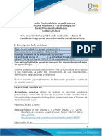 Guía de Actividades y Rúbrica de Evaluación - Unidad 3 - Tarea 3 - Estudio de Los Procesos de Conformación Metalmecánicos