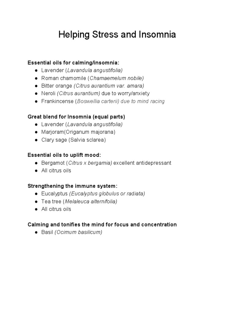 Helping Stress And Insomnia Pdf