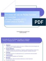 Encuesta Del Uso de Redes Sociales en Colombia Julio 2011