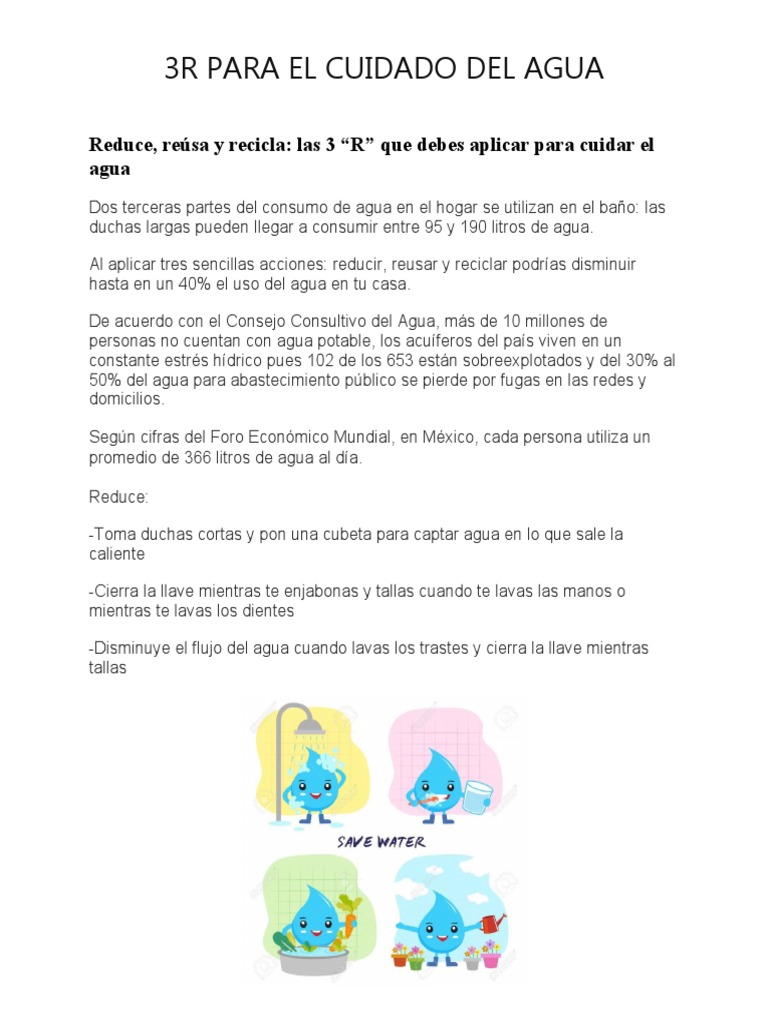 Tres acciones para cuidar el agua | PDF