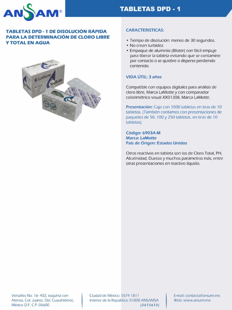 Ficha Técnica DPD Tabletas | PDF