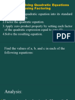 Factoring Quadratic Equation