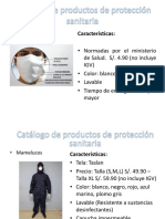 Catálogo de Productos de Protección Sanitaria Covid