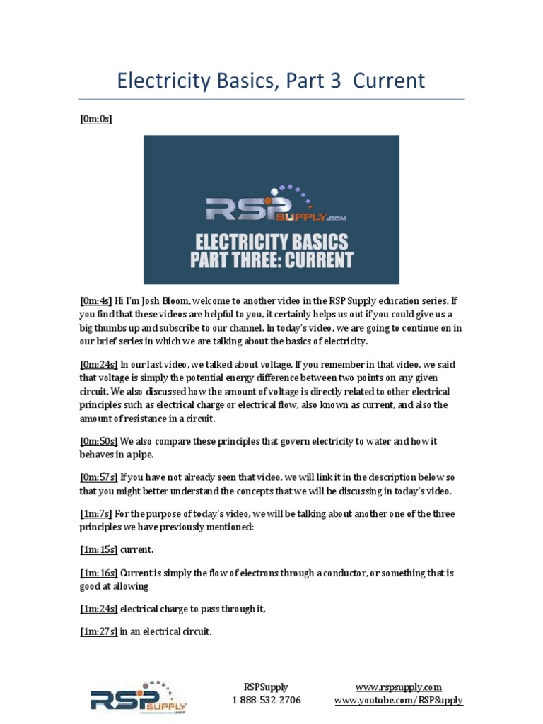 Electricity Basics Part 3 Current PDF