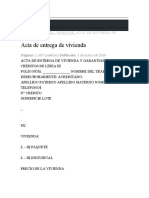 Acta de Entrega de Vivienda Infonavit (Ejemplo)