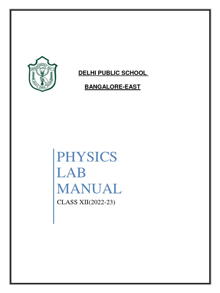 Physics Lab Manual Class XII (2022-23) | PDF | P–N Junction ...