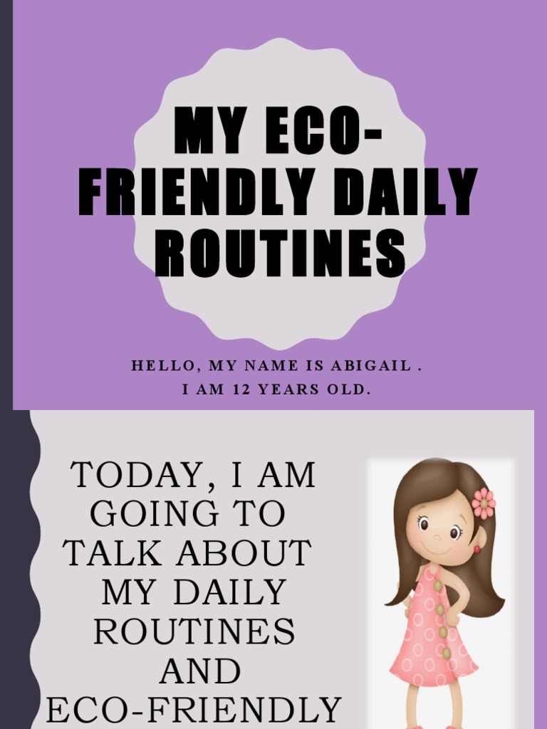 My Eco Friendly Daily Routines Pdf