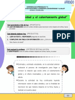 FICHA 3 EDITABLE La Biodiversidad y El Calentamiento Global