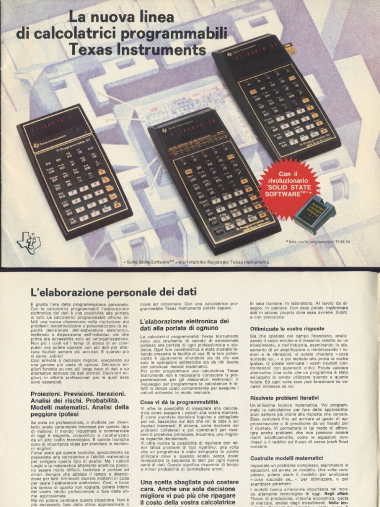 Texas Instruments - Linea Programmabili | PDF
