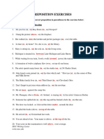 Preposition Exercises Answer Key