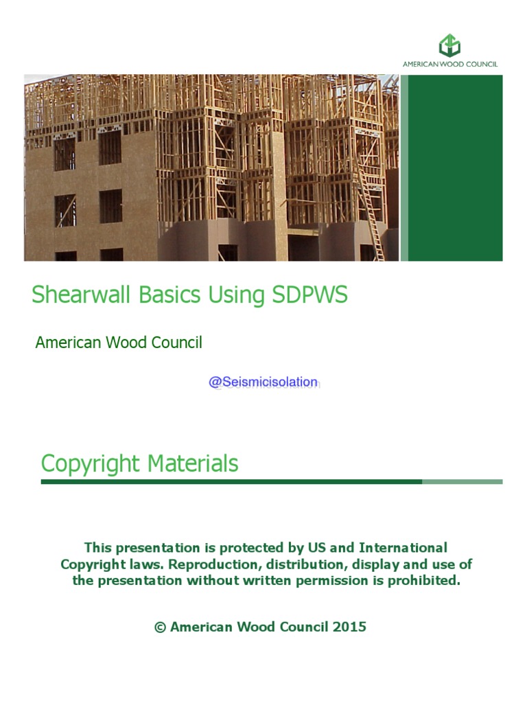 Shearwall Basics Using SDPWS Design | PDF | Framing (Construction ...