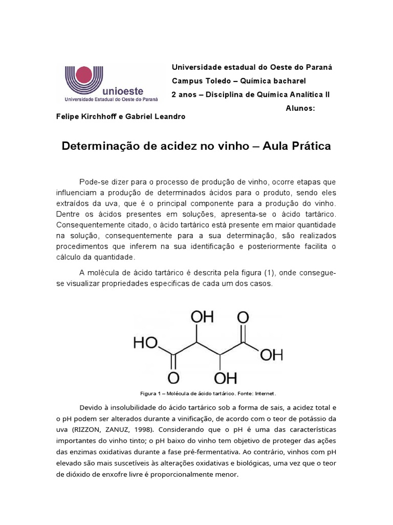 Determinação de Acidez No Vinho | PDF, image size:768x1024