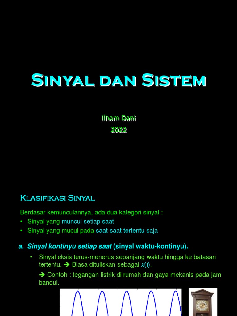 Klasifikasi Sinyal dalam Sistem | PDF | Metode & Bahan Ajar | Sains ...