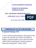 B.Sc. Corporate Level Strategies