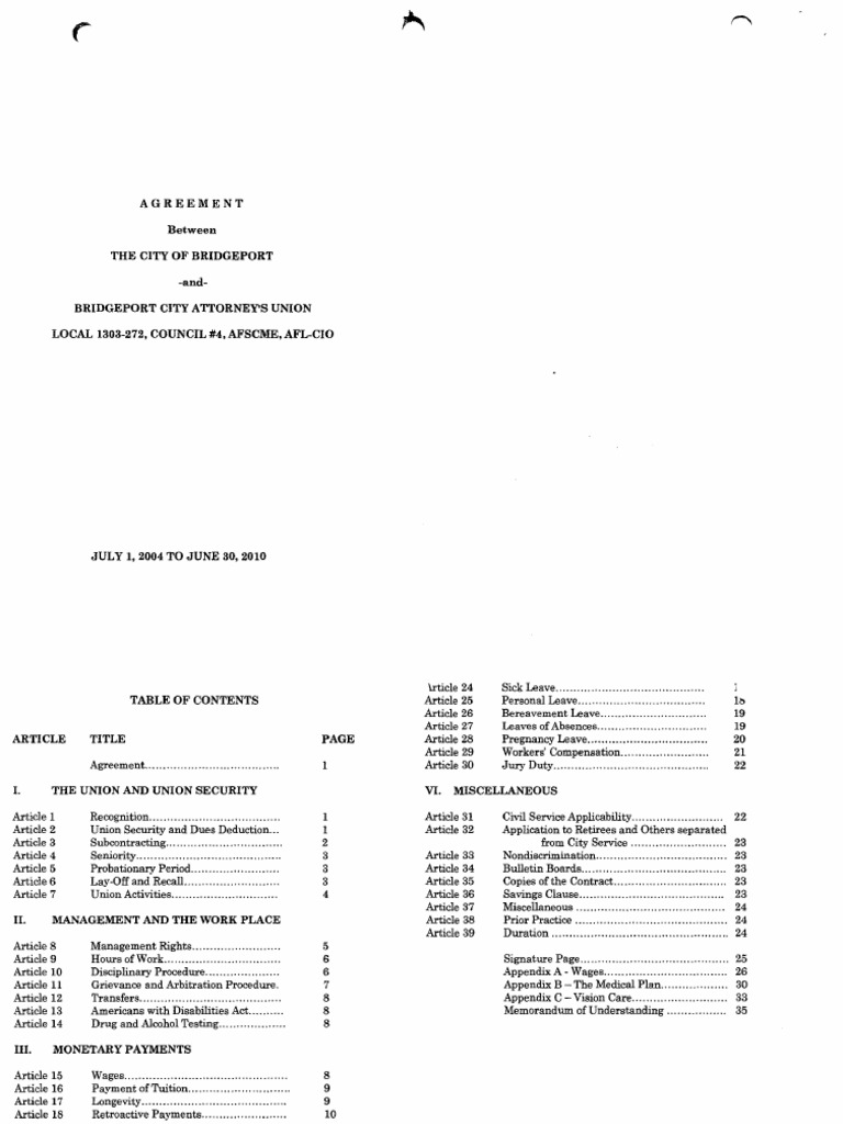 City Attorney's Union Local 1303272 Bridgeport CT Employee Benefits Employment