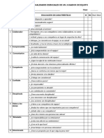 Evaluación - 17 Cualidades Esenciales de Un Jugador de Equipo