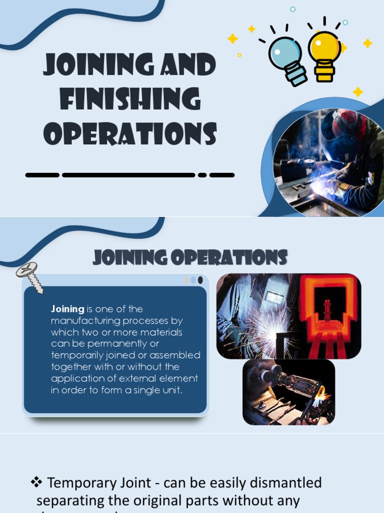 Joining and Finishing Operations PDF