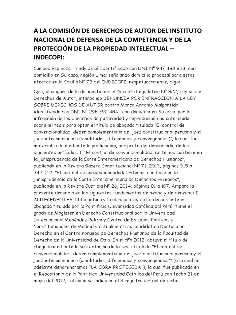 Demanda Por Derechos de Autor | PDF