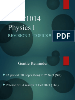 Physics I Revision 2 Topics 9 to 12