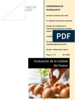 Evaluación de La Calidad Del Huevo