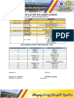 Schedule of Examination