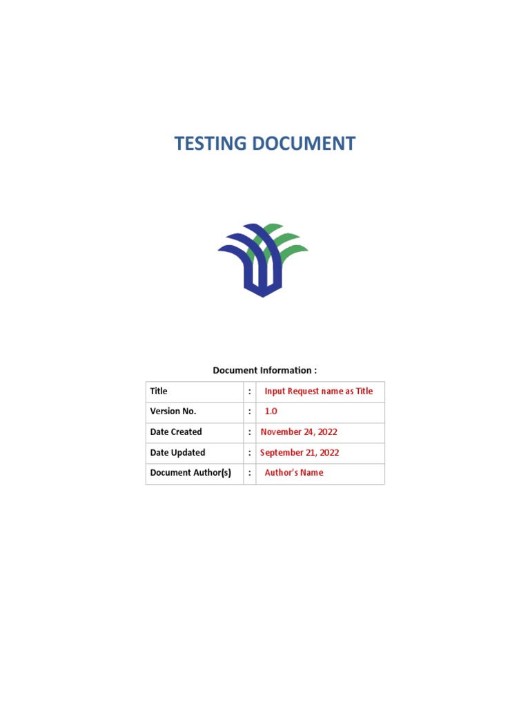 User Manual Document Template PDF Software Testing Login