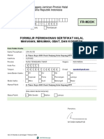 Formulir Permohonan Sertifikasi Halal Opa Rote Kementrian Agama